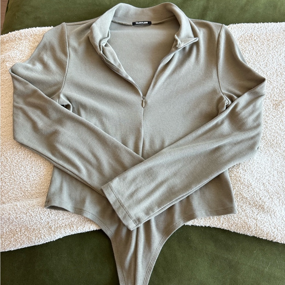 Talentless Rib Zip Front Bodysuit